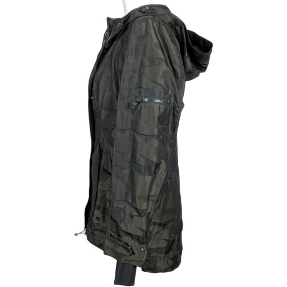 BLANC NOIR Camo Grenadier Utility Jacket Size XS Hooded Olive Green Jacquard EUC - Picture 9 of 16